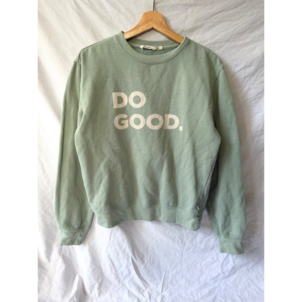 Cotopaxi Do Good Graphic Sweatshirt Sage Green Organic Cotton Pullover Small